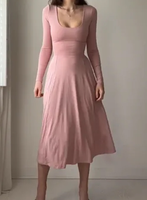 Elegant Long-Sleeve Dress