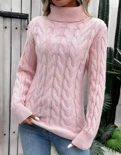 Women's Cable-knit Turtleneck Sweater