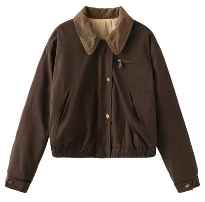 Women's Contrast-Collar Puffer Jacket
