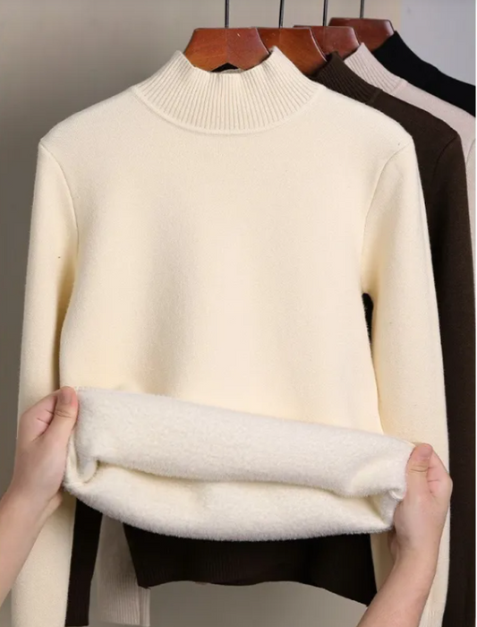 Fleece-Lined Turtleneck Sweater