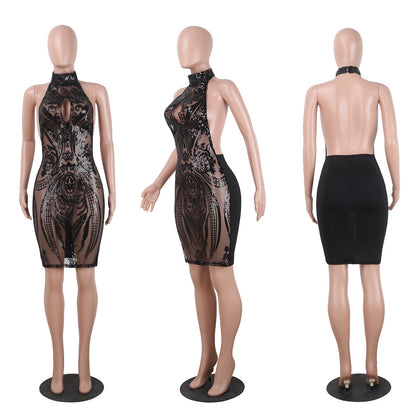 Sequin Backless Party Dress