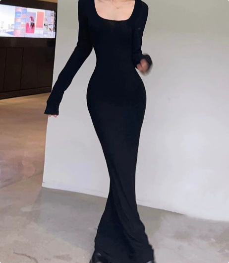 Elegant Long-Sleeve Dress