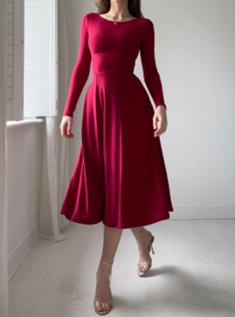 Elegant Long-Sleeve Dress