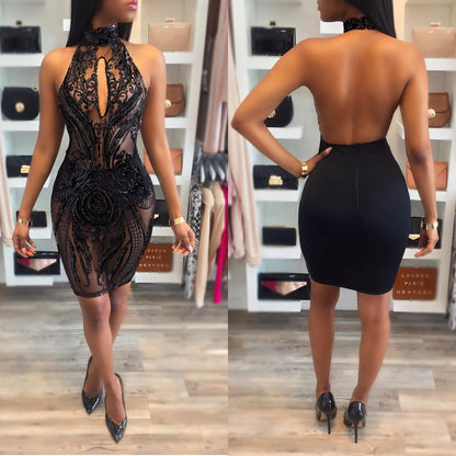 Sequin Backless Party Dress