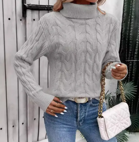 Women's Cable-knit Turtleneck Sweater
