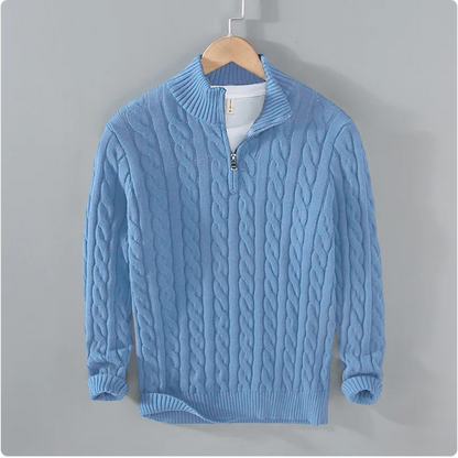 Men's Zip-Neck Knit Sweater