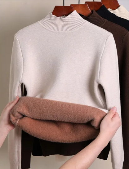 Fleece-Lined Turtleneck Sweater
