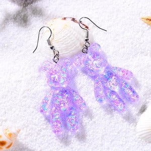 Glitter Gummy Bear Drop Earrings