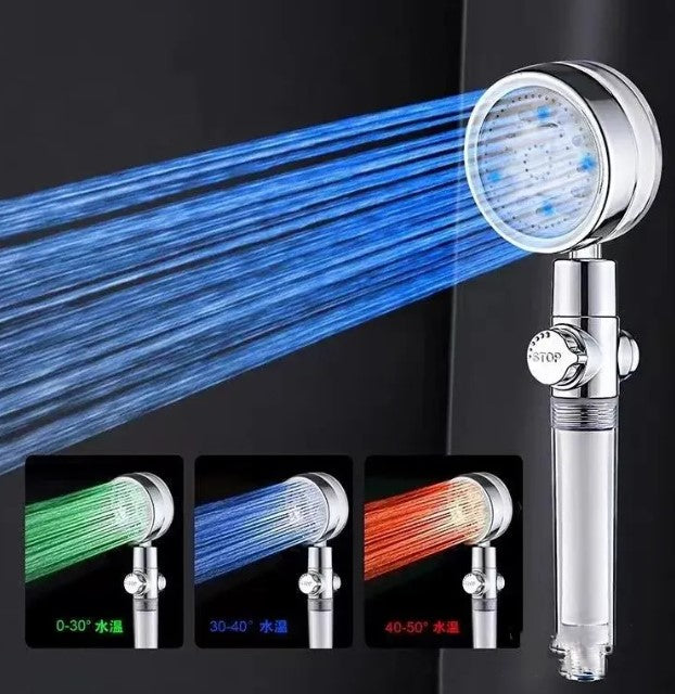 LED Temperature Filter Shower Head