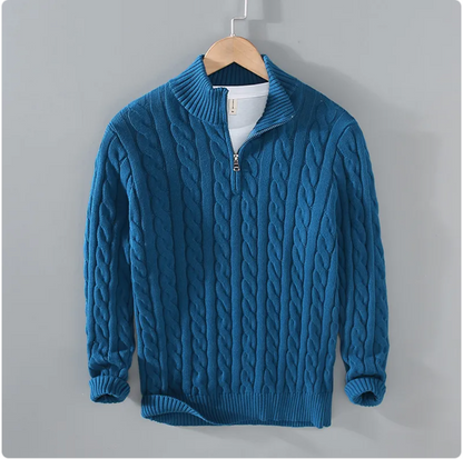 Men's Zip-Neck Knit Sweater