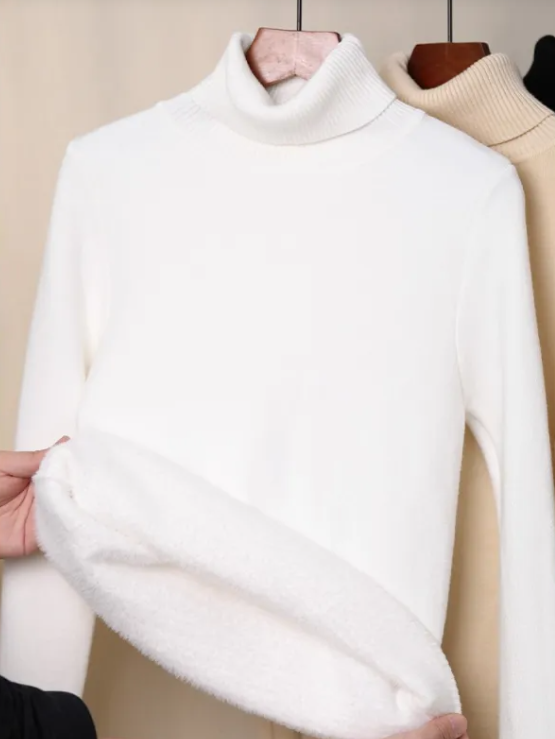 Fleece-Lined Turtleneck Sweater