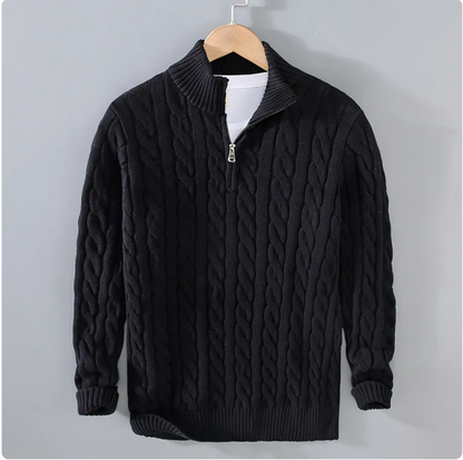 Men's Zip-Neck Knit Sweater