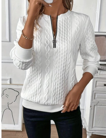 Women's Cable-Knit Quarter-Zip Top