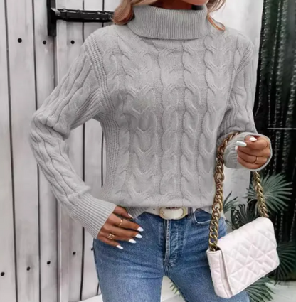 Women's Cable-knit Turtleneck Sweater