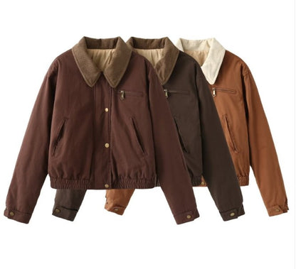 Women's Contrast-Collar Puffer Jacket