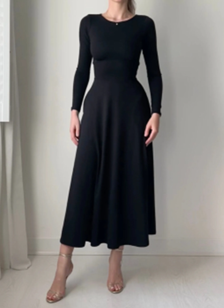 Elegant Long-Sleeve Dress