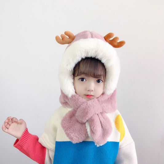 Thick Warm Children's Scarves and Hats with Cute Designs