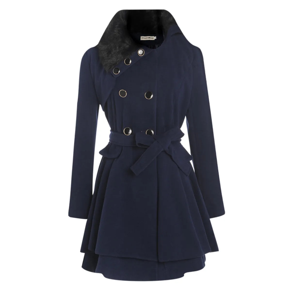 Women's Slim Double-Breasted Wool Coat