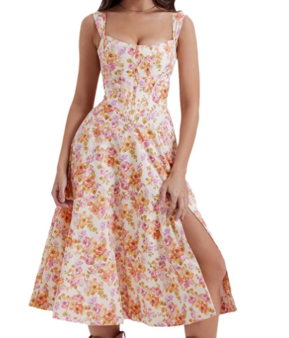 Floral Suspender Dress
