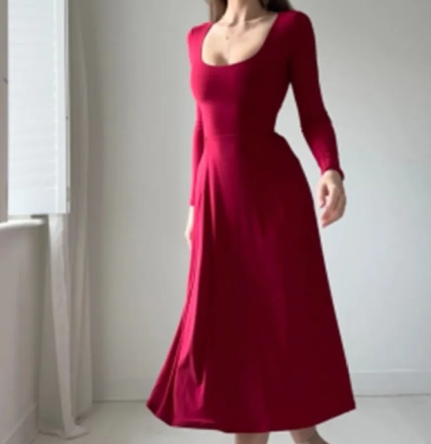 Elegant Long-Sleeve Dress