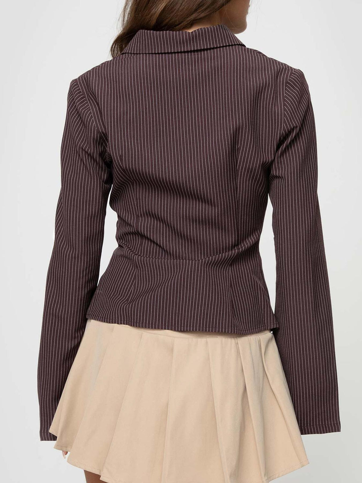 Ribbed Button-Up Knit Shirt
