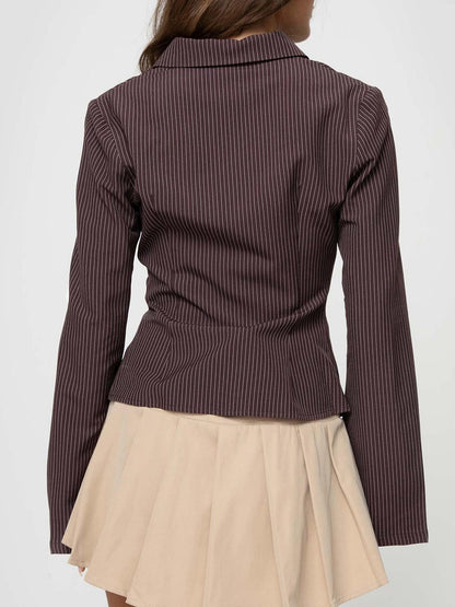Ribbed Button-Up Knit Shirt