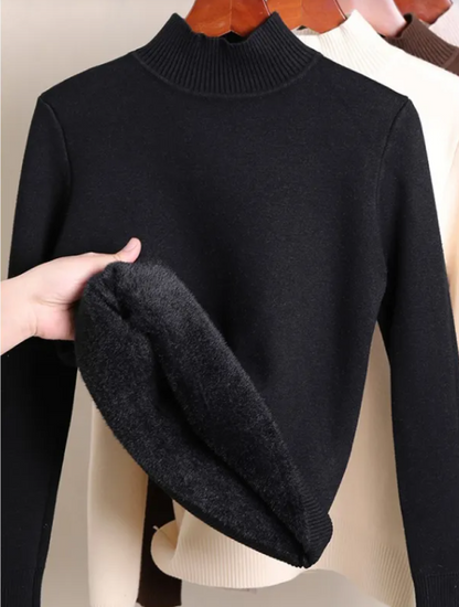 Fleece-Lined Turtleneck Sweater
