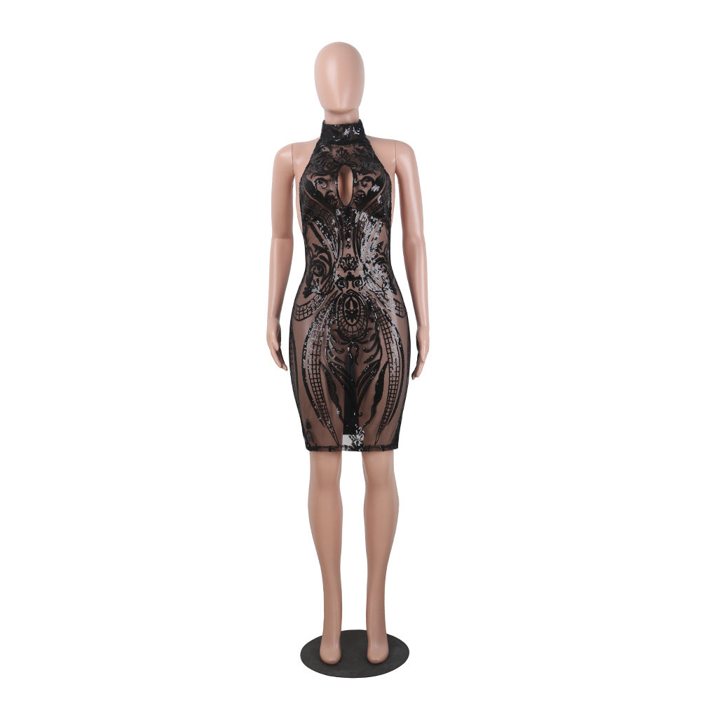 Sequin Backless Party Dress