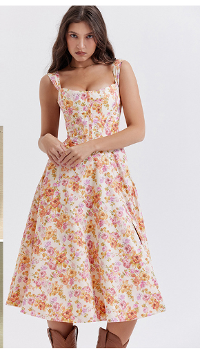 Floral Suspender Dress