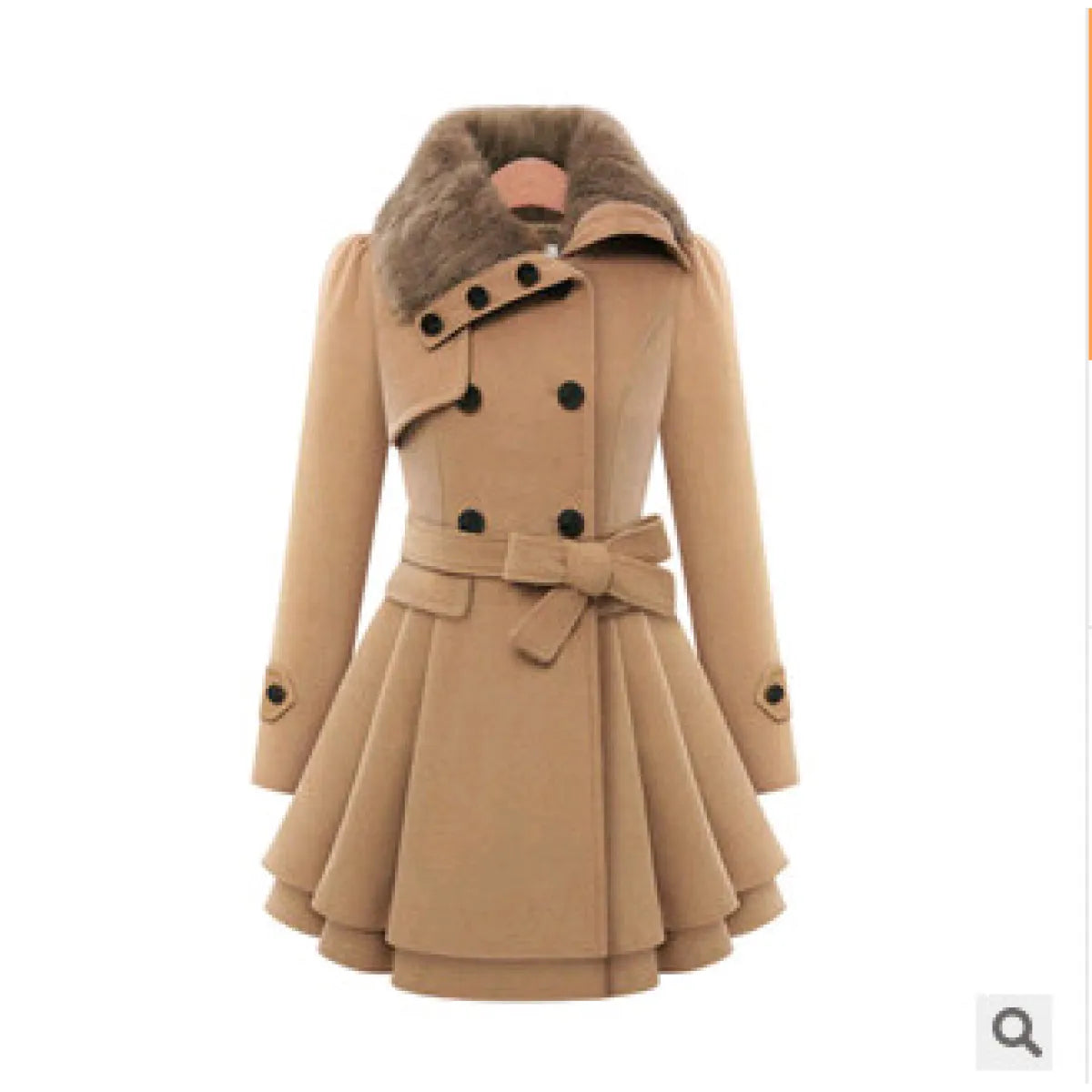 Women's Slim Double-Breasted Wool Coat