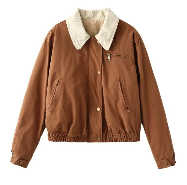 Women's Contrast-Collar Puffer Jacket