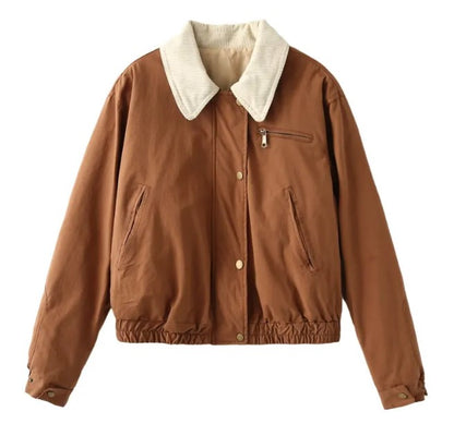 Women's Contrast-Collar Puffer Jacket